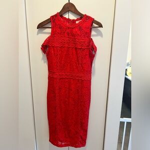 Lace red dress chic and sexy